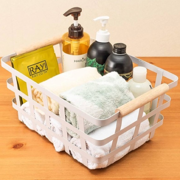 Core Home Metal Basket With Wood Handles - Picture 4 of 13